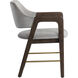 Milton Smoke Acacia / Polo Club Stone Dining Armchair